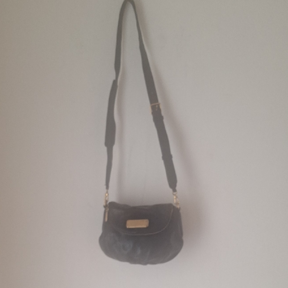 Marc Jacobs Black Quilted Crossbody with Gold Plate